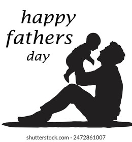father day silhouette vector illustration