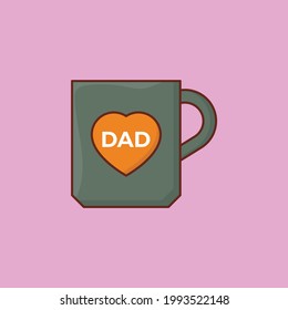 father day vector flat colour icon