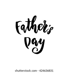 Father Day vector greeting card. Hand drawn black calligraphy lettering title.