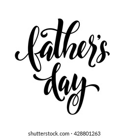 Father Day vector greeting card. Hand drawn black calligraphy lettering title