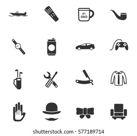 father day vector icons for user interface design