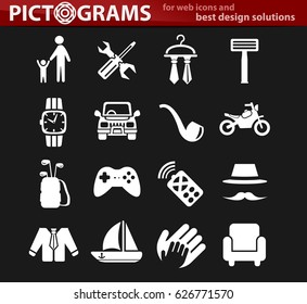 father day vector icons for user interface design