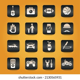 father day vector icons for web and user interface design