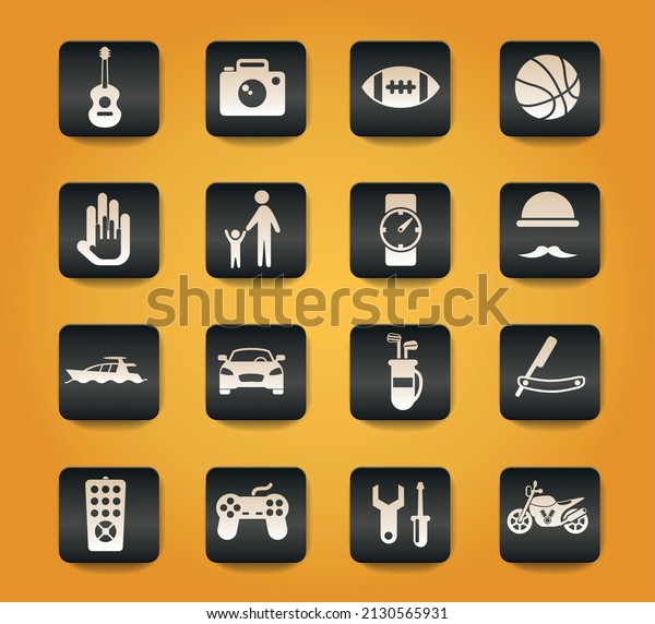 father\
day vector icons for web and user interface\
design