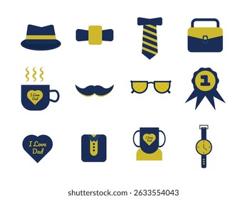 Father Day Vector Illustration Set
