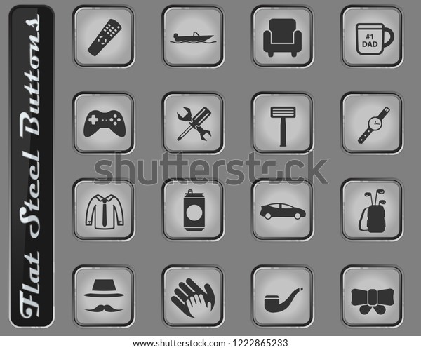 father day
vector web icons on the flat steel
buttons