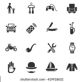 father day web icons for user interface design