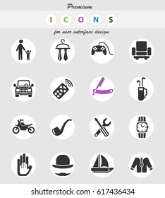 father day web icons for user interface design