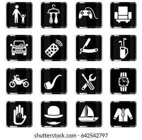father day web icons for user interface design