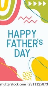 Father days social media post colorful abstract shape vector design.