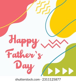 Father days social media post colorful abstract shape vector design.