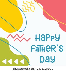 Father days social media post colorful abstract shape vector design.