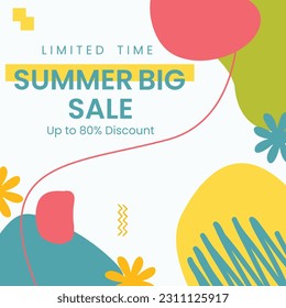 Father days social media post colorful abstract shape vector design.