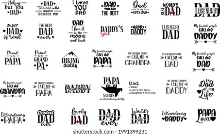 Father Design Bundle. Fathers Day Designs. Quotes for Dad. Print on Demand Design. Gift for Dad.