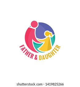 Father and Doughter Vector Logo Design