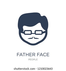 Father face icon. Trendy flat vector Father face icon on white background from People collection, vector illustration can be use for web and mobile, eps10