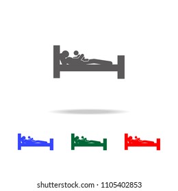 father falls asleep with a child icon. Elements of human family life in multi colored icons. Premium quality graphic design icon. Simple icon for websites, web design, mobile app on white background