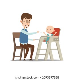 FATHER FEEDING HIS SON