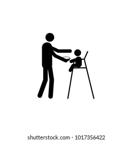 father feeds the child icon. Element of a happy family icon. Premium quality graphic design icon. Signs and symbols collection icon for websites, web design, mobile app on white background