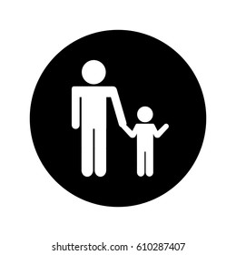 father figure with son silhouette isolated icon vector illustration design