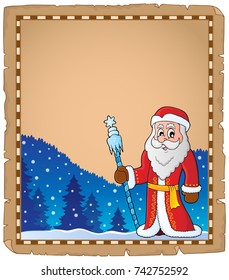 Father Frost theme parchment 6 - eps10 vector illustration.