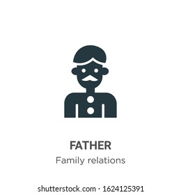 Father glyph icon vector on white background. Flat vector father icon symbol sign from modern family relations collection for mobile concept and web apps design.