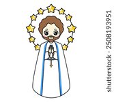 Father of God Jesus cartoon. Saint Joseph cartoon. Digital art illustration.