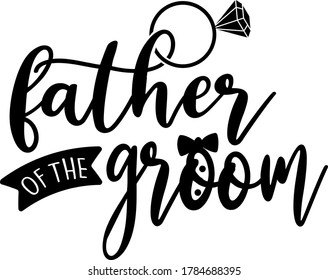 Father of the groom quote. Wedding ring vector