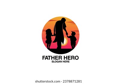 father hero vector template logo design