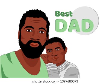 Father and his child. Vector Style design illustration, flat style. Happy Father's Day celebration concept. Happy Father's day card.
