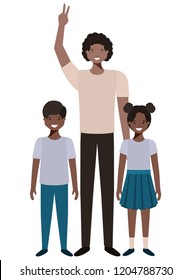 father with his children avatar character