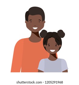 father with his daughter smiling avatar character