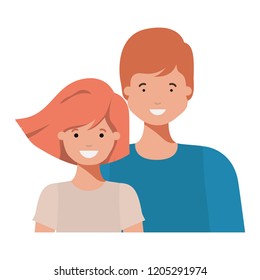 father with his daughter smiling avatar character