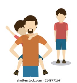 Father and his family design, vector illustration eps 10
