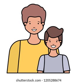 father with his son smiling avatar character