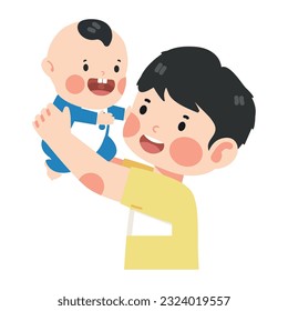 Father Holding Baby up In The Air