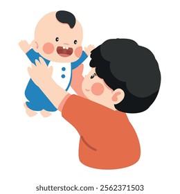 Father Holding a Baby up in the Air
