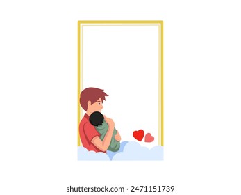 Father Holding Baby Frame Background