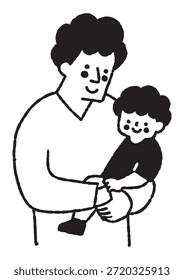 Padre que sostiene al niño mientras sonríe_2