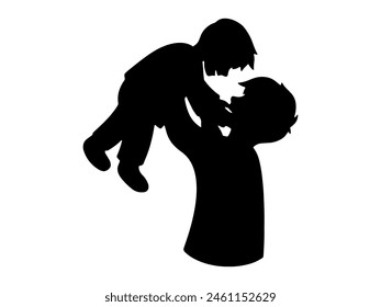 Father Holding Child silhouette Background