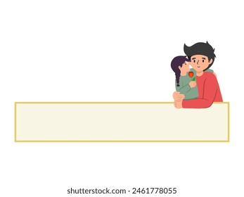 Father Holding Daughter Frame Background