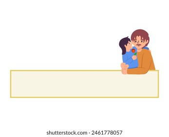 Father Holding Daughter Frame Background