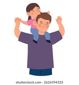 Father Holding Daughter on His Shoulders with a Loving Embrace