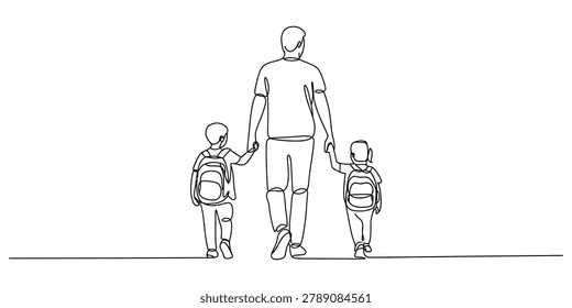 Father holding hands his