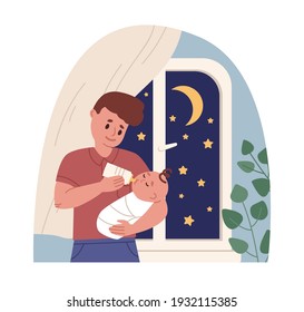 Baby Feeding Night Ilustraciones Imagenes Y Vectores De Stock Shutterstock