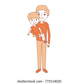 father holding their son kid smiling