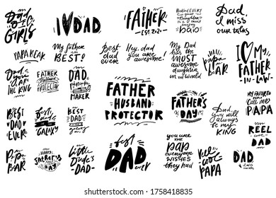 Father, husband, protector. Reel cool papa. I love my father in law. Father’s Day quotes. Hand lettering illustration for your design