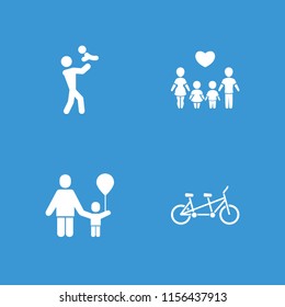 Father icon. collection of 4 father filled icons such as family bicycle. editable father icons for web and mobile.