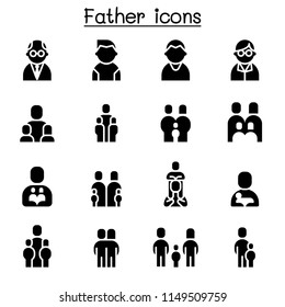 Father icon set