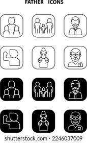Father Icon Sets. Vector icon set.